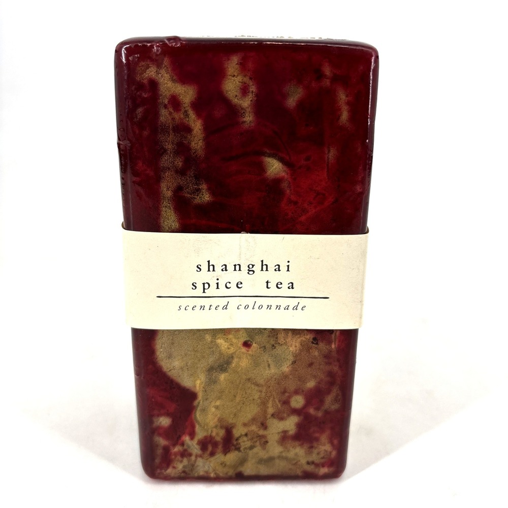 Pier 1 Imports Shanghai Tea Candle Square 3"x6" Red Gold NEW